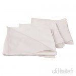 Linenme Lot de 12 serviettes de table en coton Blanc 45 x 45 cm - B00KFFP6T0
